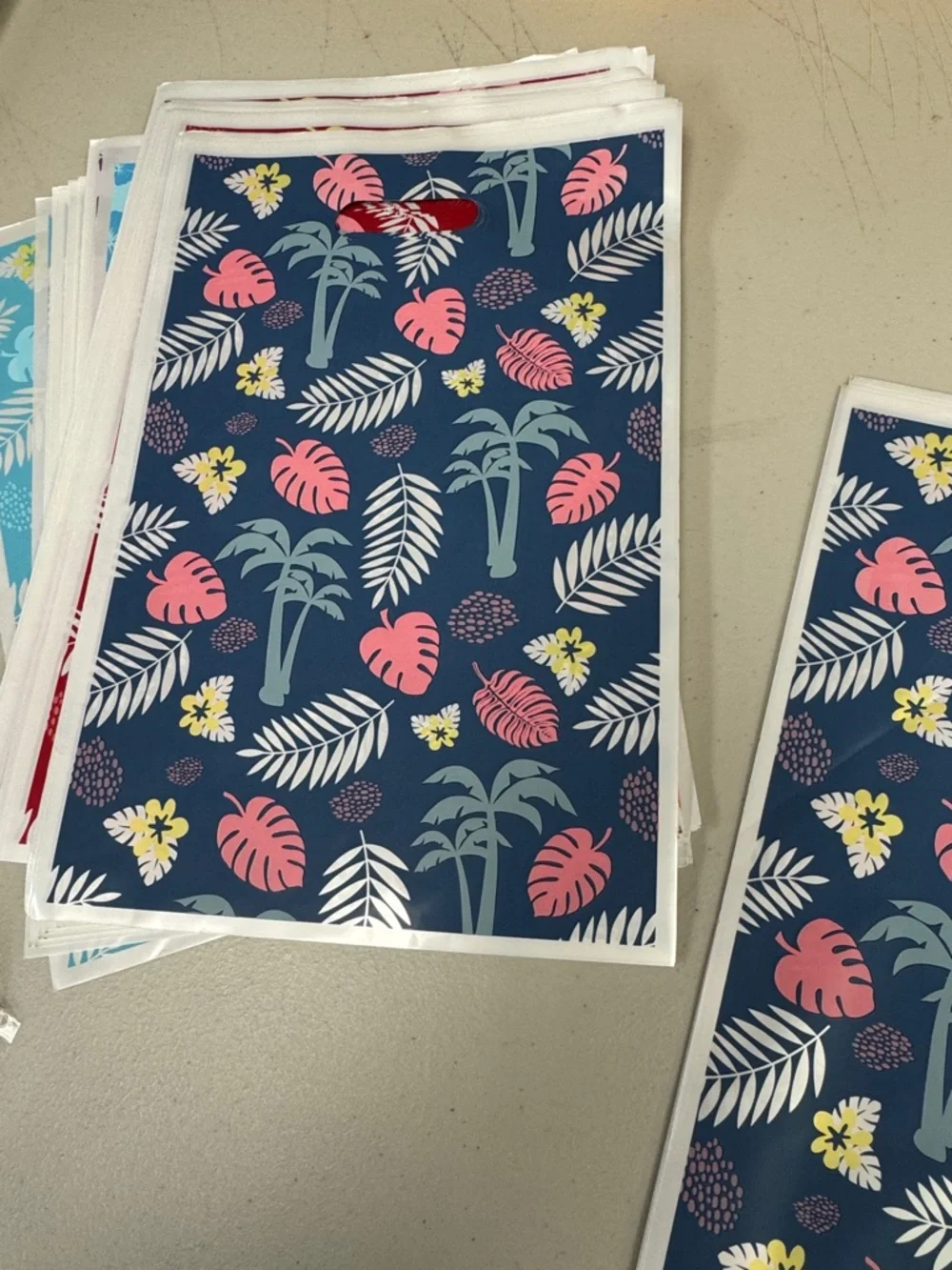 120 count Luau Tropical Floral Party Favor Bags - Navy, Pink, Red, Light Blue